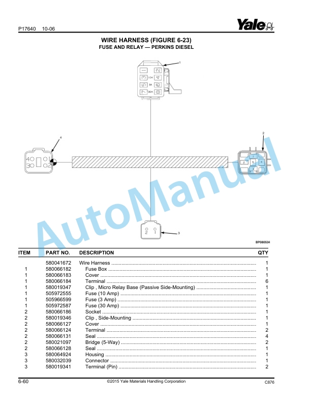Alternative view of Yale C876 GDP170-190-210-230-250-280DB Parts Manual 524206416