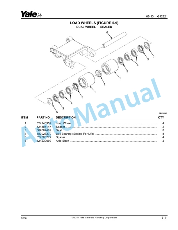 Yale C896 MPE060-F Parts Manual 550091287 5 Yale C896 MPE060-F Parts Manual 550091287 - Image 5