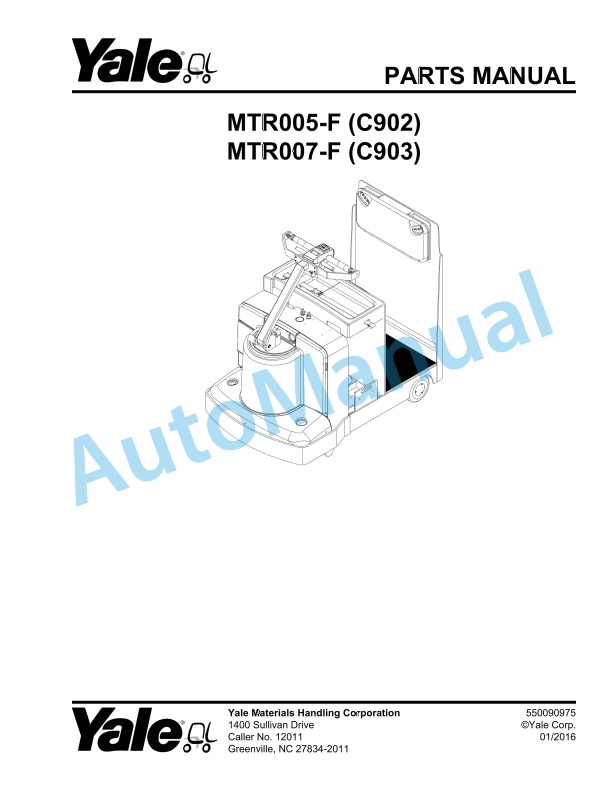 Yale C902 - C903 MTR005-F, MTR007-F Parts Manual 550090975