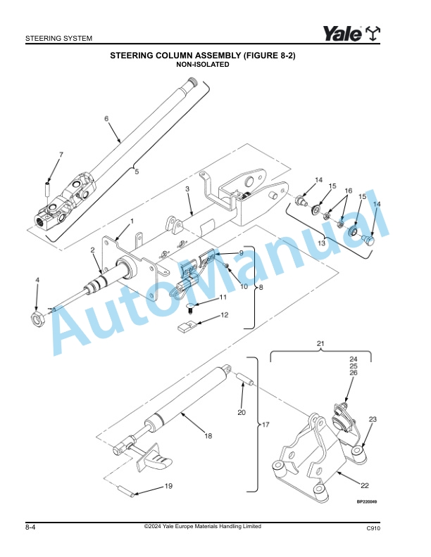 Alternative view of Yale C910 GLC20VX, GLC25VX, GLC30VX, GLC35VX Parts Manual 550108878