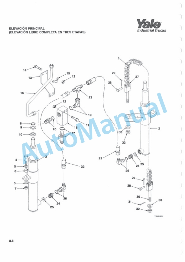 Yale D807 ERP1.6-1.8-2.0ATF Parts Manual 524150866 SP-3