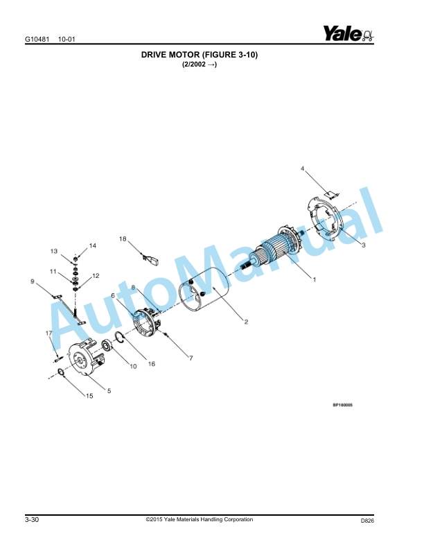 Alternative view of Yale D826 OS-SS030BE 3.000 LB. Capacity Parts Manual 524143600