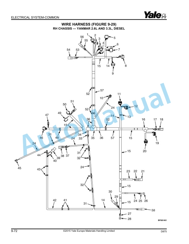 Alternative view of Yale D875 GLP-GDP20VX, GLP-GDP25VXP, GLP-GDP30VX, GLP-GDP35VX Parts Manual 550109078