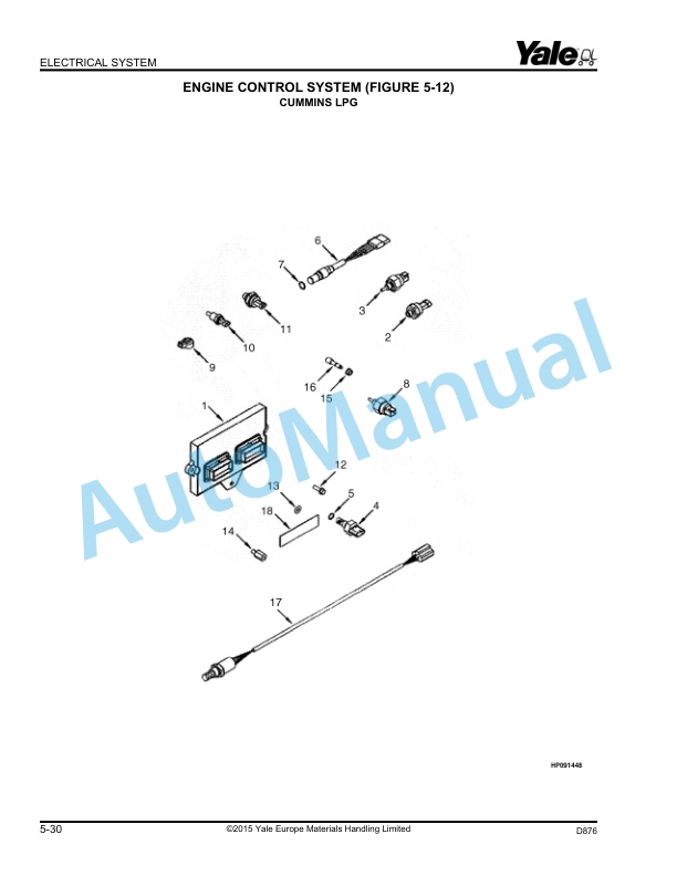 Alternative view of Yale D876 GDP80DB, GDP90DB, GDP100DB, GDP120DB Parts Manual 524295470