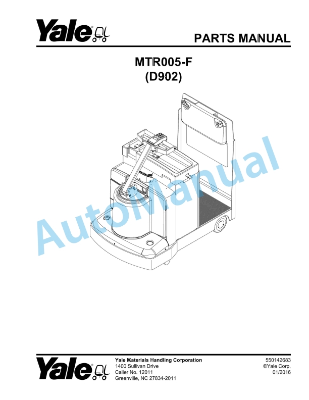 Yale D902 MTR005-F Parts Manual 550142683