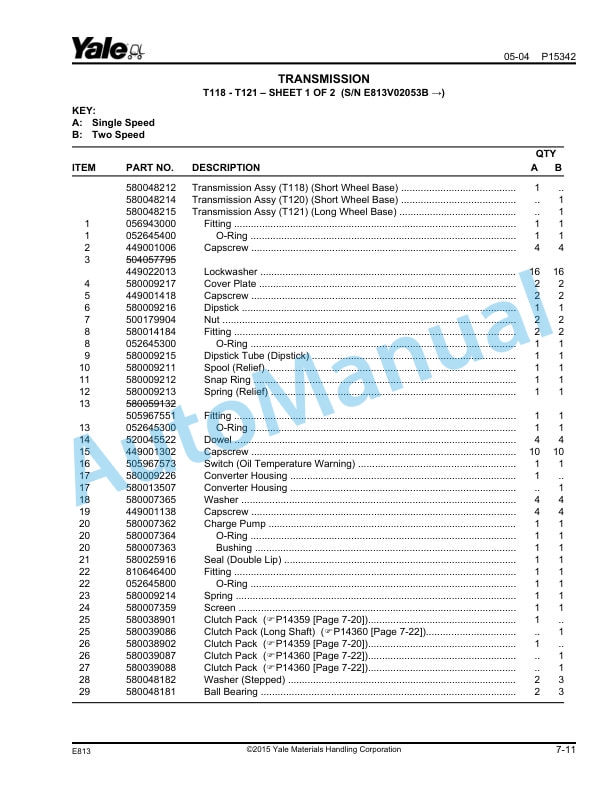 Alternative view of Yale E813 GP-GLP-GDP070-090LJ-MJ, GP-GLP-GDP100-120MJ Parts Manual 524208463