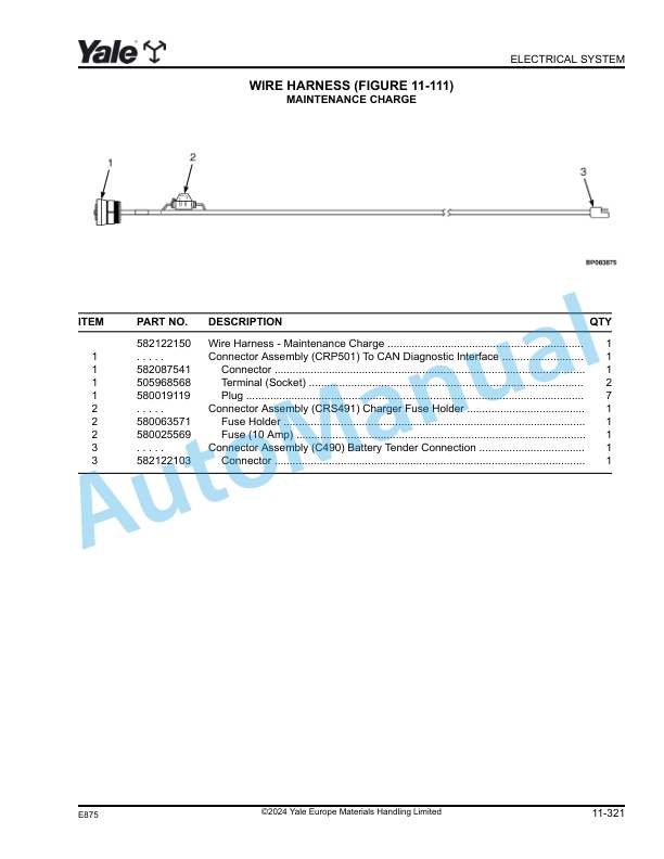 Alternative view of Yale E875 GLP-GDP-GTP2.0N-2.5N-2.5N6-3.0N-3.5N Parts Manual 550232078