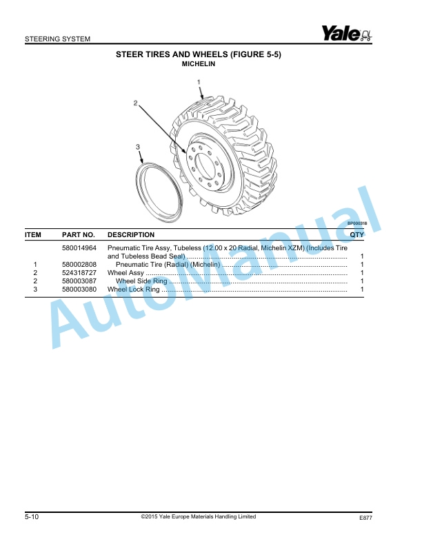 Alternative view of Yale E877 GDP130EC, GDP140EC, GDP160EC Parts Manual 550036315