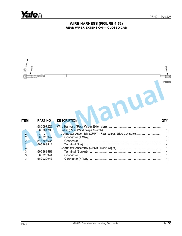 Alternative view of Yale F876 GDP190DC, GDP210DC, GDP230DC, GDP230DCS, GDP250DC, GDP280DC Parts Manual 550061705