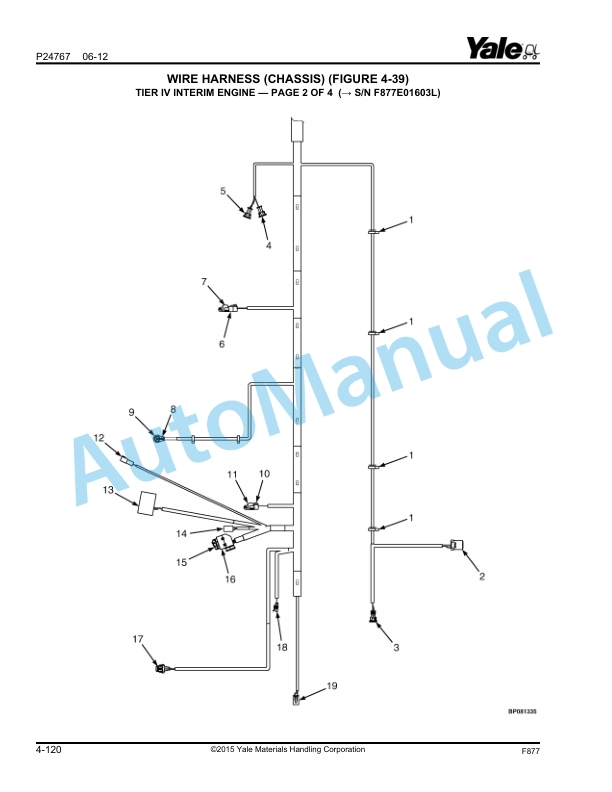 Alternative view of Yale F877 GDP300EC, GDP330EC, GDP360EC Parts Manual 550061713