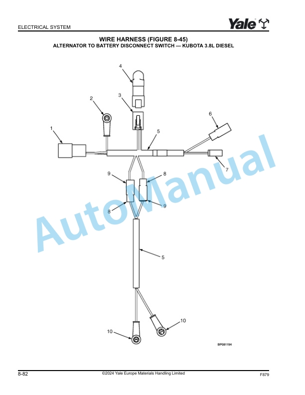 Alternative view of Yale F879 GLC-GDC60-70VX Parts Manual 550068789