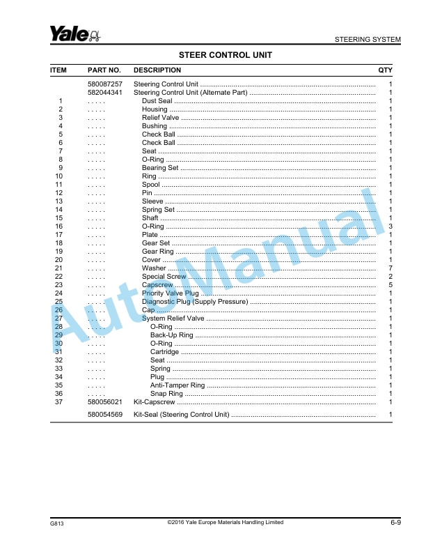 Alternative view of Yale G813 GLP-GDP40VX5, 40VX6, 45VX6, GLP-GDP45SVX5, 50VX, 55VX Parts Manual 524329171