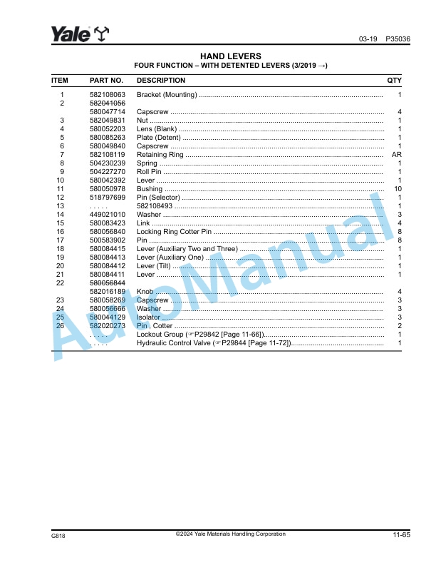 Yale G818 GLC080-120VX, GLC080-100VXBCS, GLC120SVX, GLC120VXPRS Parts Manual 550118393 3 Yale G818 GLC080-120VX, GLC080-100VXBCS, GLC120SVX, GLC120VXPRS Parts Manual 550118393 - Image 3