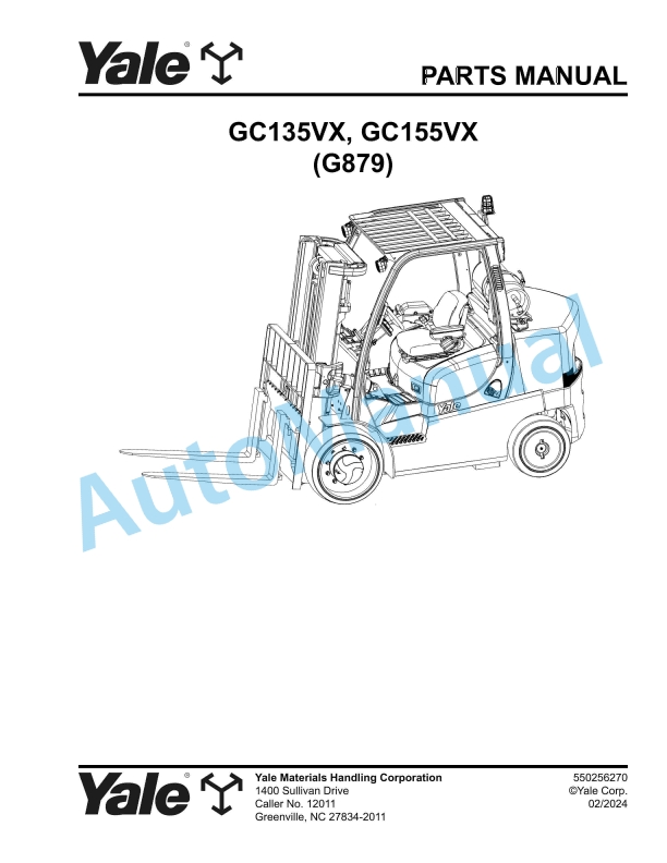 Yale G879 GC135VX, GC155VX Parts Manual 550256270