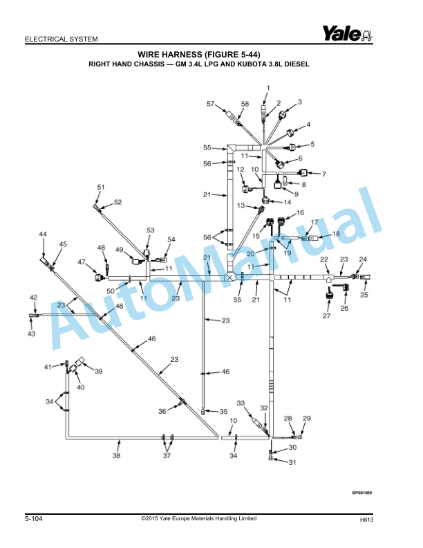 Alternative view of Yale H813 GLP-GDP40VX5, 40VX6, 45VX6, 45SVX5, 50VX, 55VX Parts Manual 550048586