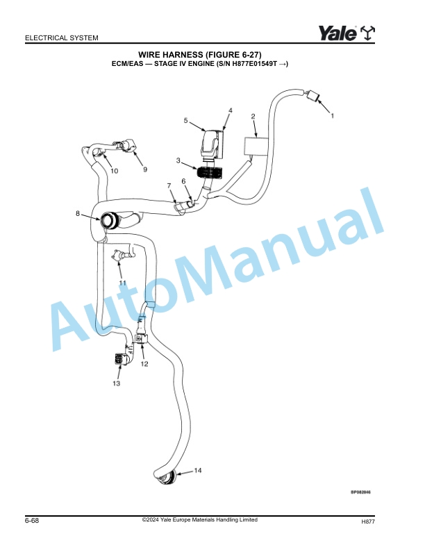 Alternative view of Yale H877 GDP130EC, GDP140EC, GDP160EC Parts Manual 550201457