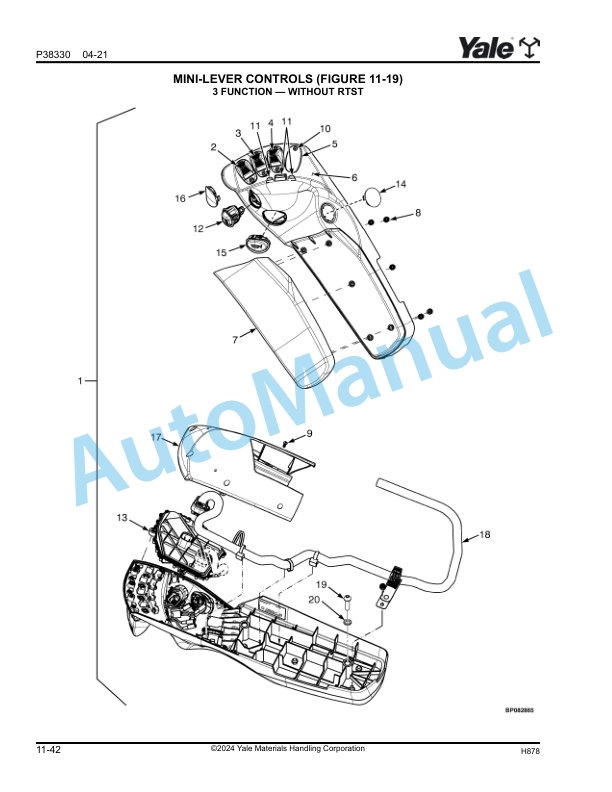 Alternative view of Yale H878 GP135VX, GLP135VX, GDP135VX, GP155VX, GP155SVX, GP170SVX Parts Manual 550256260