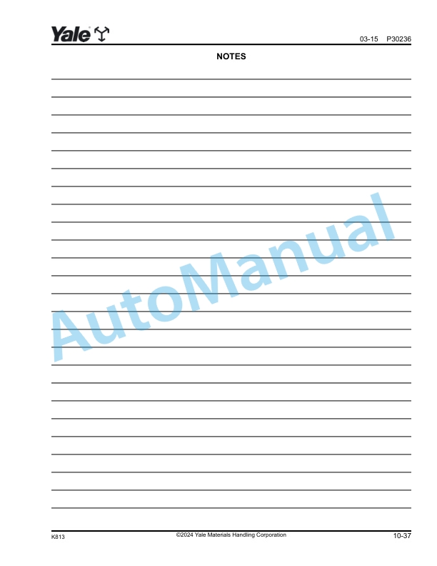 Alternative view of Yale K813 GP-GLP-GDP80-120VX Parts Manual 550118539