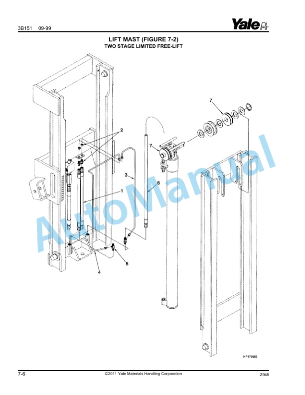 Alternative view of Yale Z945 ESC030-050ZA Parts Manual 520371644