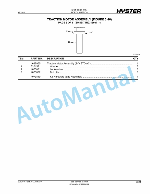 Hyster 3000 lb. Capacity R30XMS3 (E174) Parts Manual 2 Hyster 3000 lb. Capacity R30XMS3 (E174) Parts Manual - Image 2