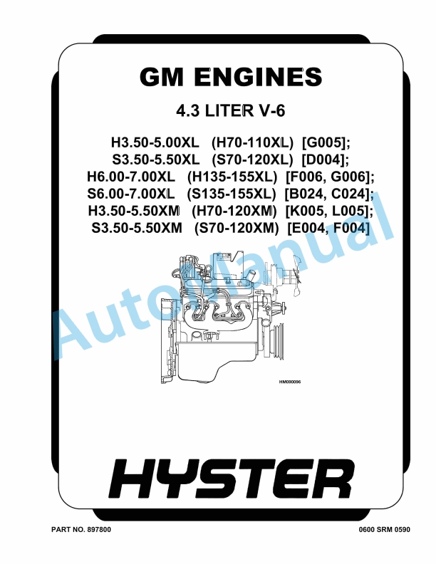 Hyster 4.3 Liter V-6 GM Engines Maintenance And Repair