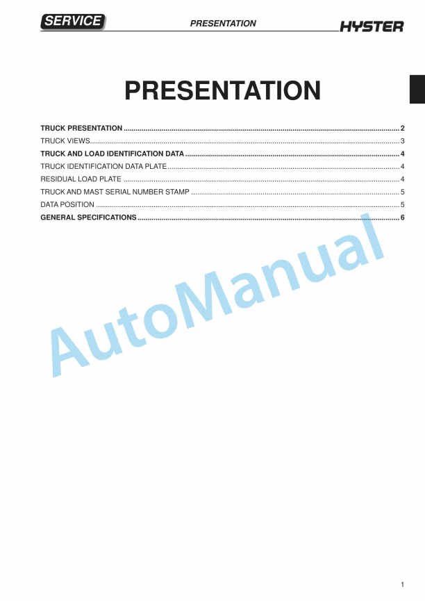 Alternative view of Hyster B460 (K1.0M, K1.0H, K1.0H WP) Service Manual
