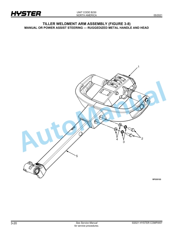 Alternative view of Hyster B60ZAC (B230), B80ZAC (B233) Riders Parts Manual