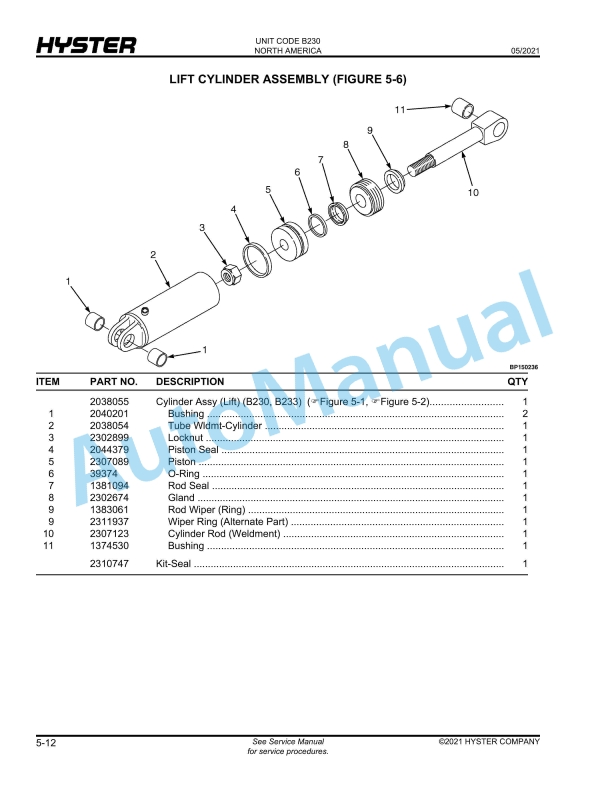 Hyster B60ZAC (B230), B80ZAC (B233) Riders Parts Manual 4 Hyster B60ZAC (B230), B80ZAC (B233) Riders Parts Manual - Image 4