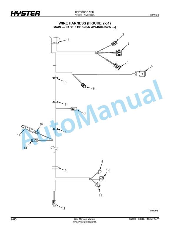 Hyster BE80ZHD, BE100ZHD (A244) Parts Manual 2 Hyster BE80ZHD, BE100ZHD (A244) Parts Manual - Image 2