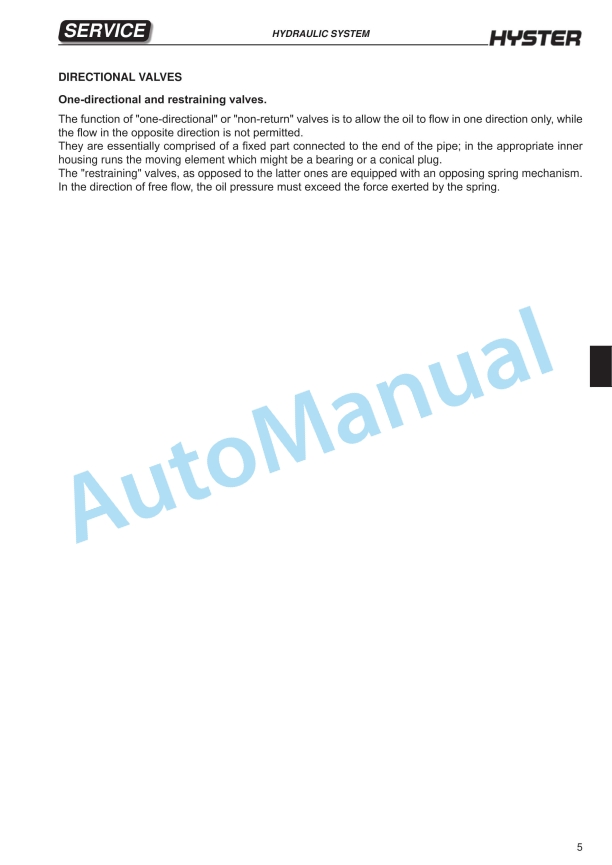 Hyster C457 (K1.0L) Service Manual 5 Hyster C457 (K1.0L) Service Manual - Image 5