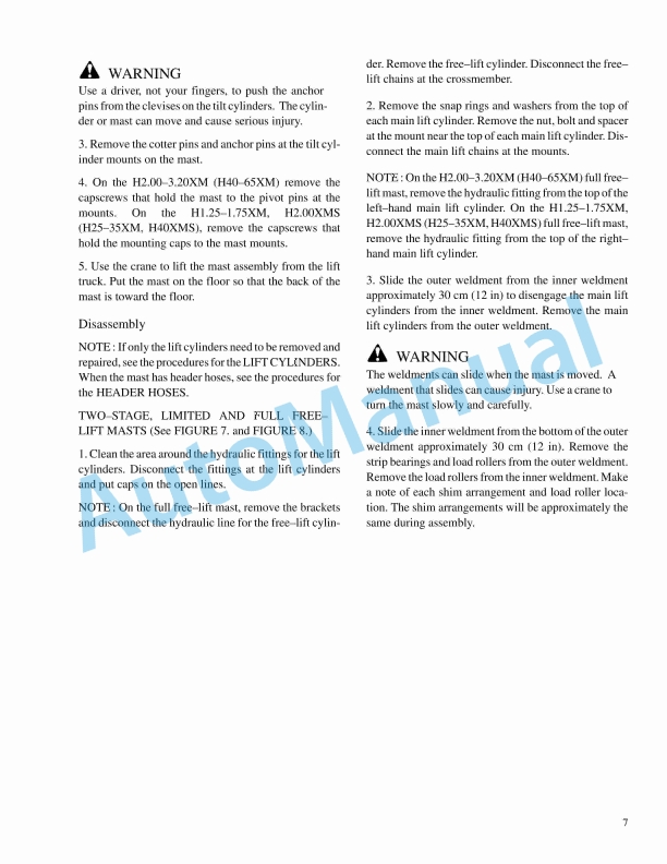 Hyster D177 (H2.00-3.20XM) Service Manual 5 Hyster D177 (H2.00-3.20XM) Service Manual - Image 5