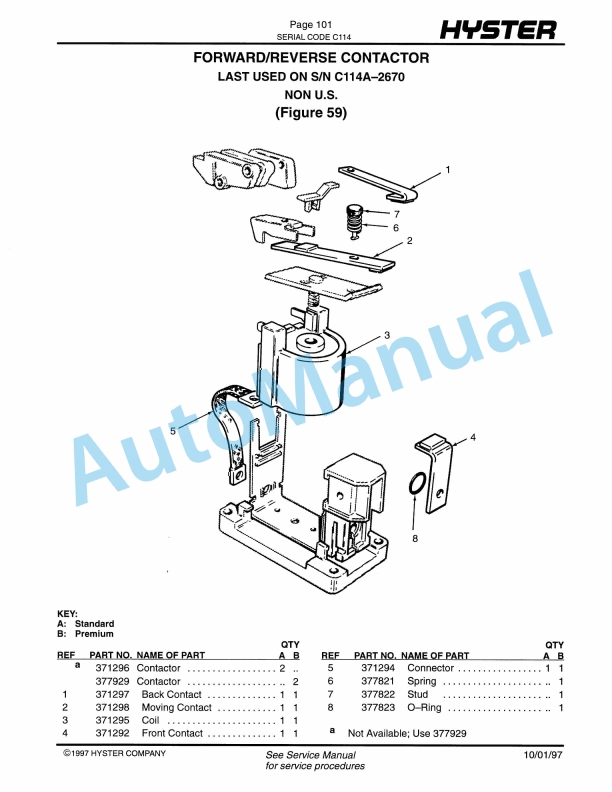 Hyster E25-30-35XL, E1.25-1.50-1.75XL (C114) Electric Parts Manual 2 Hyster E25-30-35XL, E1.25-1.50-1.75XL (C114) Electric Parts Manual-2