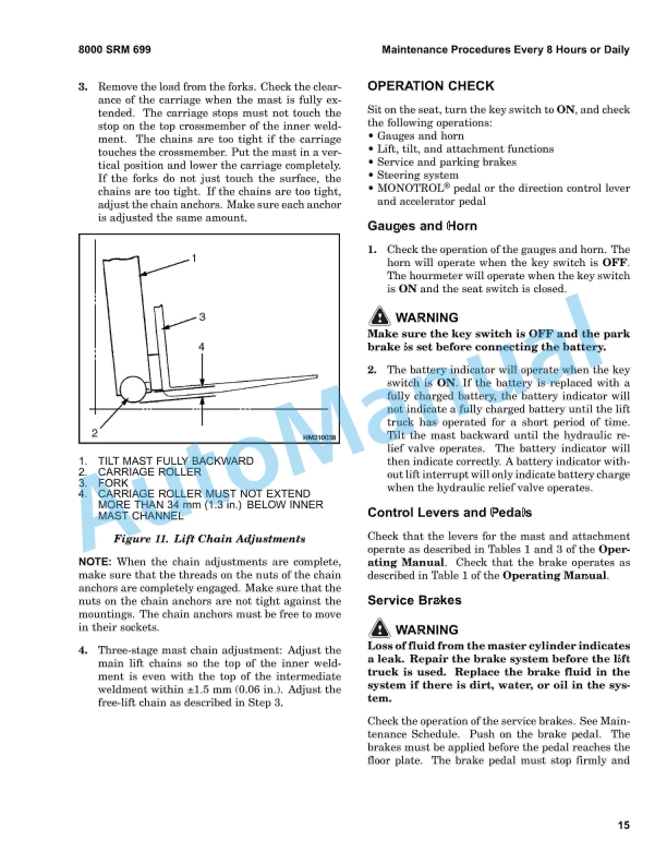 Hyster G160 (J1.60-2.00XMT) Service Manual 3 Hyster G160 (J1.60-2.00XMT) Service Manual - Image 3