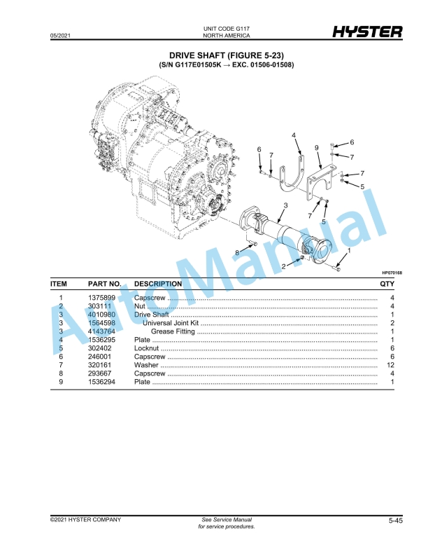 Hyster H1050HD-16CH, H1150HD-16CH (G117) Parts Manual 3 Hyster H1050HD-16CH, H1150HD-16CH (G117) Parts Manual - Image 3