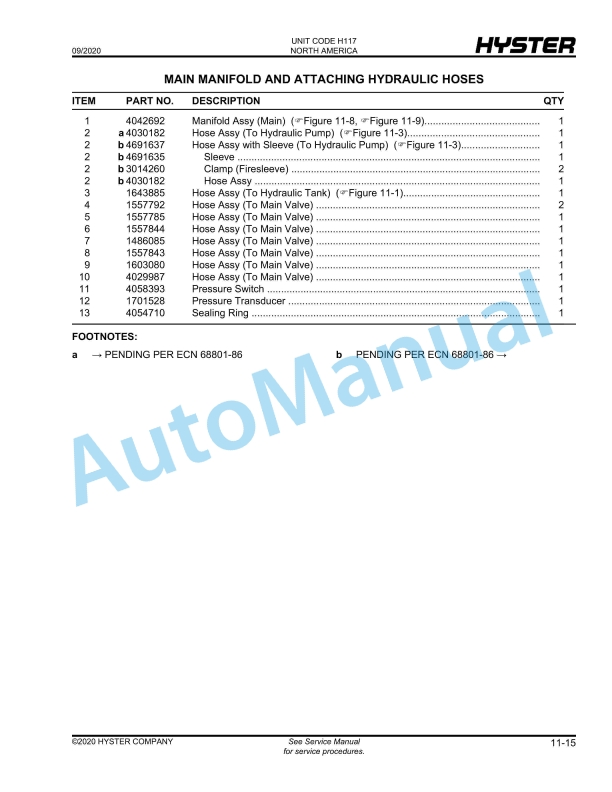 Hyster H1050HD-16CH, H1150HD-16CH (H117) Parts Manual 5 Hyster H1050HD-16CH, H1150HD-16CH (H117) Parts Manual - Image 5