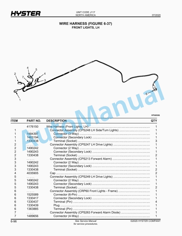 Hyster H1050HD-16CH, H1150HD-16CH (J117) Parts Manual 2 Hyster H1050HD-16CH, H1150HD-16CH (J117) Parts Manual - Image 2