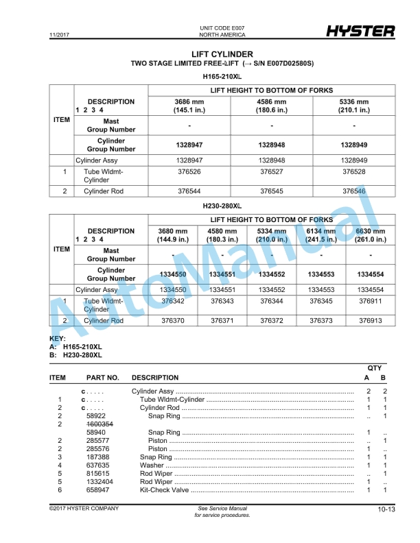 Hyster H165-280XL (E007) Challenger Parts Manual 5 Hyster H165-280XL (E007) Challenger Parts Manual - Image 5