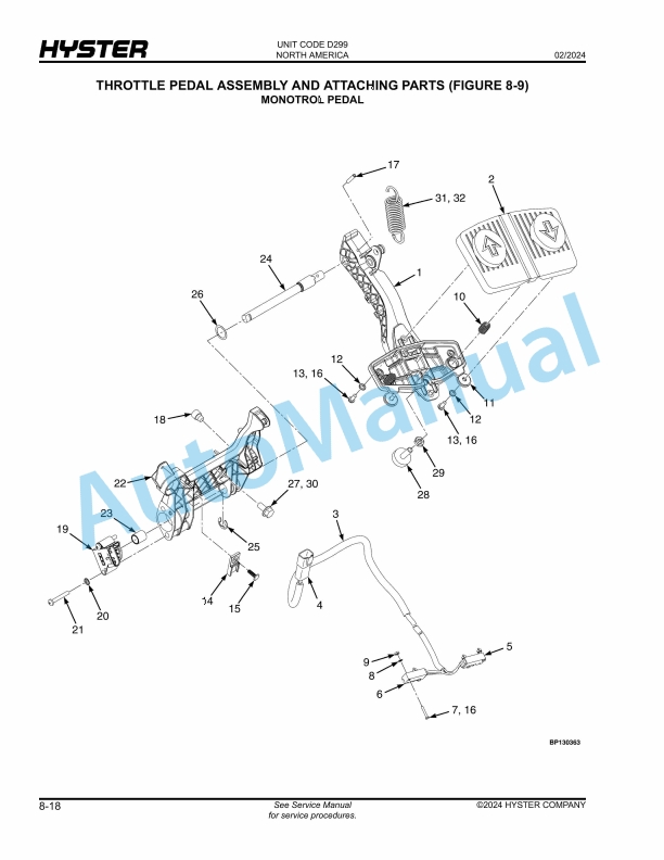Hyster H170FT, H175FT36, H190FT (D299) Parts Manual 2 Hyster H170FT, H175FT36, H190FT (D299) Parts Manual - Image 2