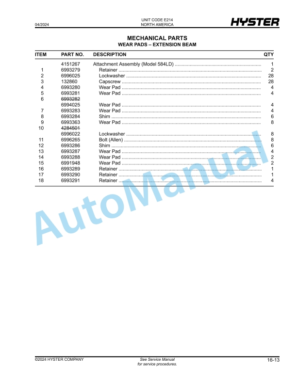 Hyster H180HD-EC6-7 to H230HD-ECD8-9 (E214) Parts Manual 3 Hyster H180HD-EC6-7 to H230HD-ECD8-9 (E214) Parts Manual - Image 3