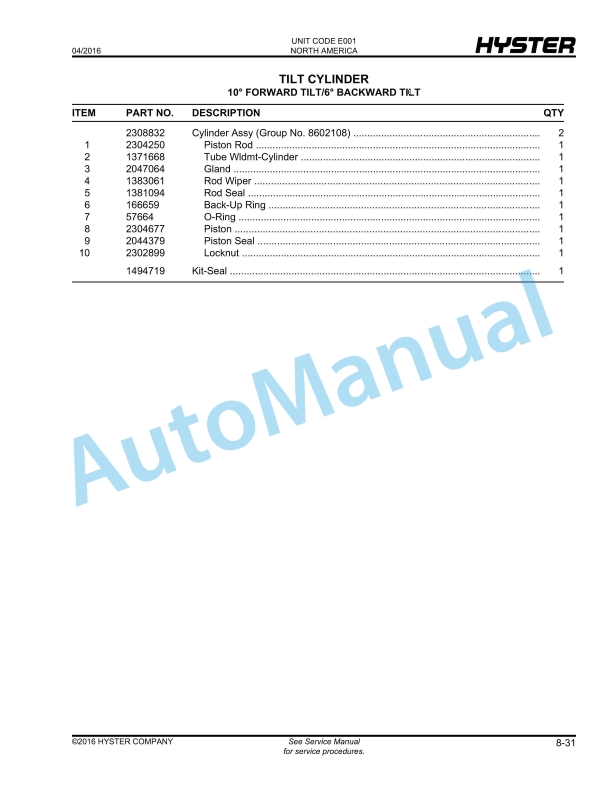 Hyster H25-40XM, H40XMS (E001) Challenger Parts Manual 3 Hyster H25-40XM, H40XMS (E001) Challenger Parts Manual - Image 3