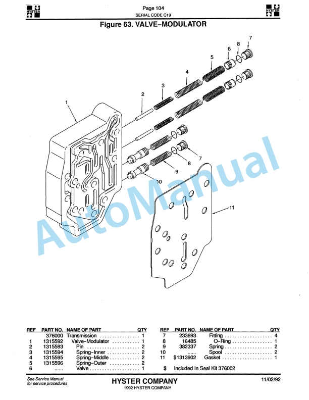 Hyster H300-360XL, H330XL-EC, H360XL-EC, H13.00-16.00XL, H10.00XL-12EC, H12.00XL-12EC (C19) Challenger Parts Manual-2