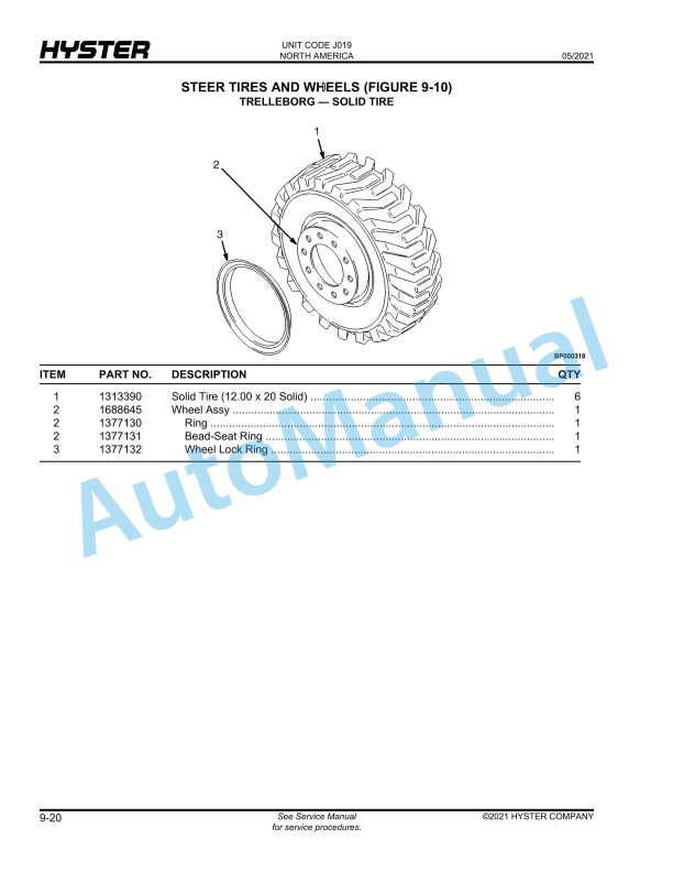 Hyster H300HD2, H330HD2, H360HD2, H360HD2-EC (J019) Parts Manual 3 Hyster H300HD2, H330HD2, H360HD2, H360HD2-EC (J019) Parts Manual - Image 3