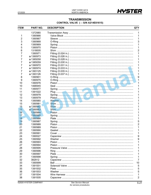 Hyster H360-450H (A214) Challenger Parts Manual 2 Hyster H360-450H (A214) Challenger Parts Manual - Image 2