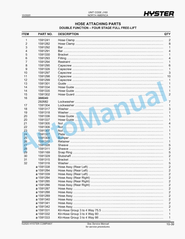 Hyster J30-35-40ZT (J160) Parts Manual 5 Hyster J30-35-40ZT (J160) Parts Manual - Image 5