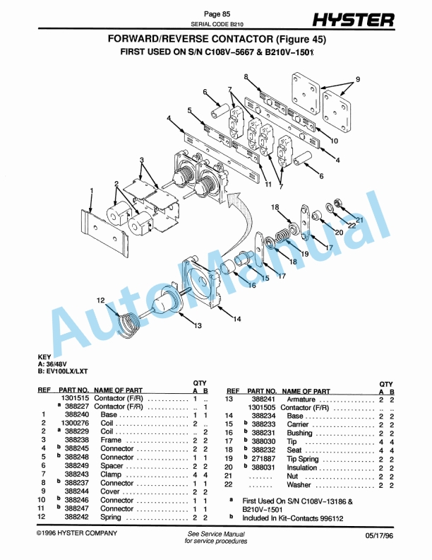Hyster N30AH (B210) Electric Parts Manual-2