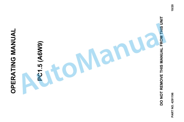 Hyster PC1.5 (A6W9) Operating Manual