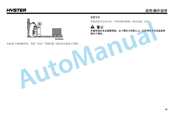 Alternative view of Hyster PC1.5 (A6W9) Operating Manual