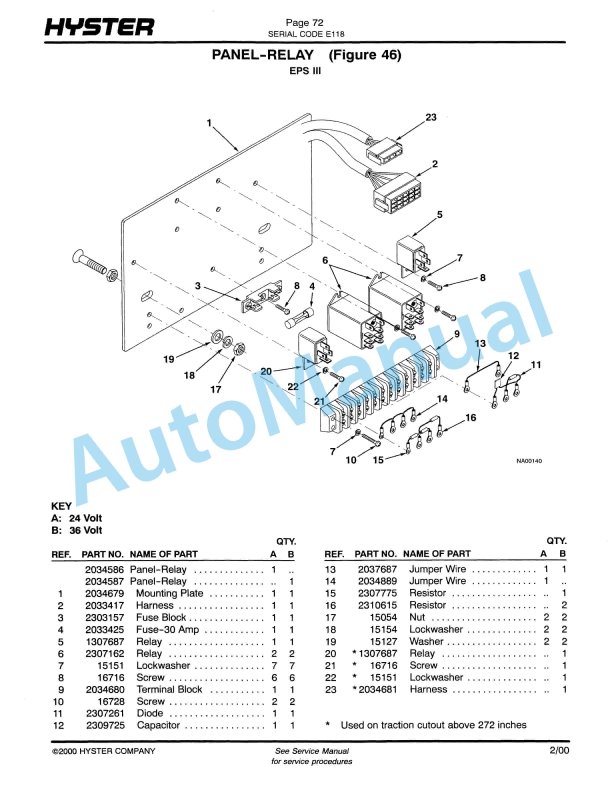Hyster R30F, R30FA, R30FF (E118) Electric Parts Manual 3 Hyster R30F, R30FA, R30FF (E118) Electric Parts Manual-3