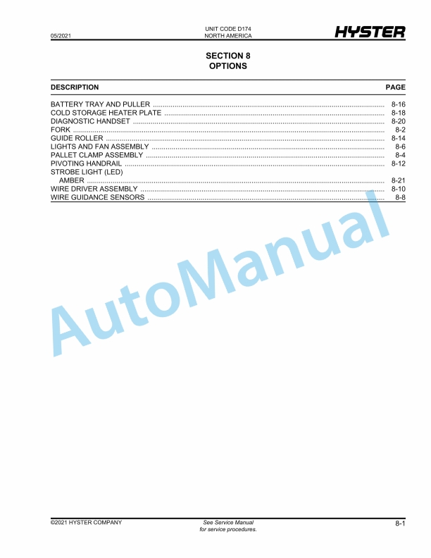 Hyster R30XMS2 (D174) Electric Parts Manual 5 Hyster R30XMS2 (D174) Electric Parts Manual - Image 5