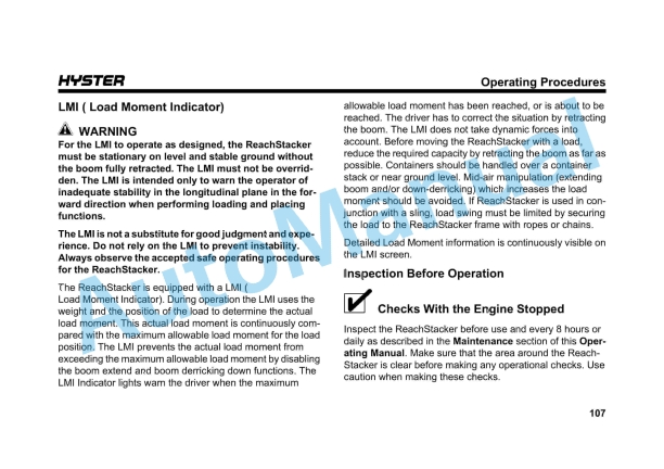 Hyster RS45-27CH, RS45-31CH Reachstacker Maintenance Manual 4 Hyster RS45-27CH, RS45-31CH Reachstacker Maintenance Manual - Image 4